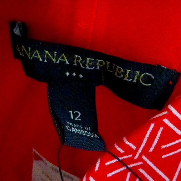 Banana Republic Vibrant Red/white Midi Dress - Picture 6 of 6
